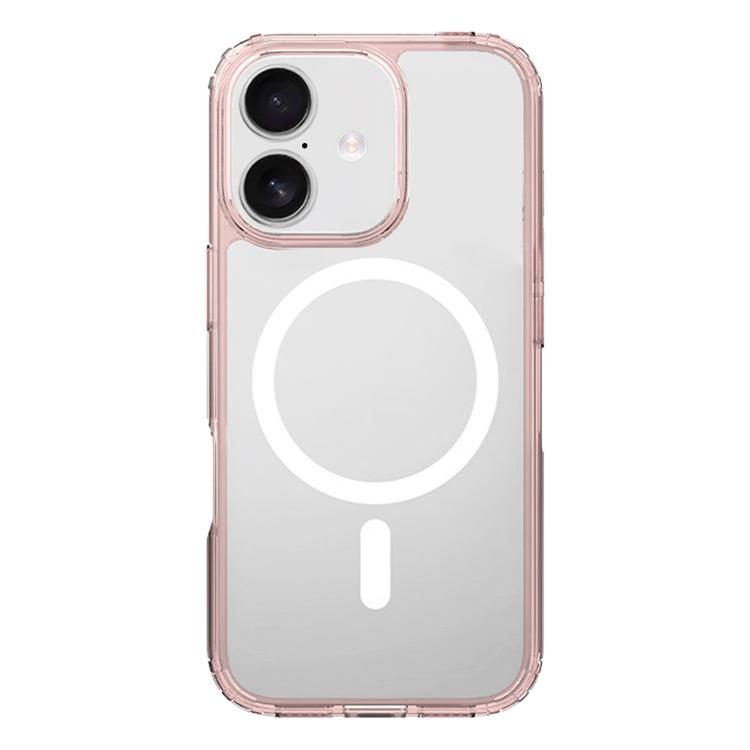 

For iPhone 16 Kalebol Clear MagSafe PC Hybrid TPU Shockproof Phone Case(Pink)