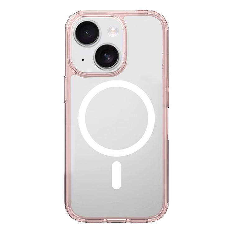 

For iPhone 14 Plus Kalebol Clear MagSafe PC Hybrid TPU Shockproof Phone Case(Pink)