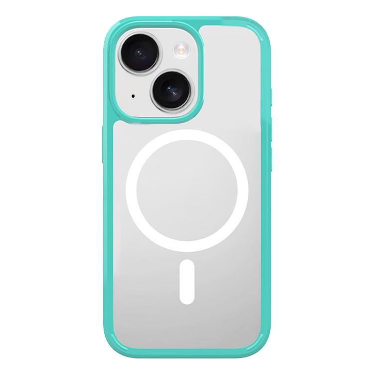

For iPhone 14 Plus Kalebol Clear MagSafe PC Hybrid TPU Shockproof Phone Case(Green)