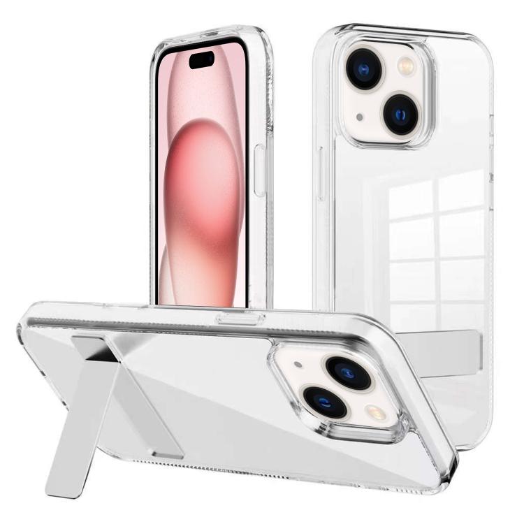 

For iPhone 15 Plus Kalebol Holder Clear Acrylic Hybrid TPU Phone Case(Transparent)