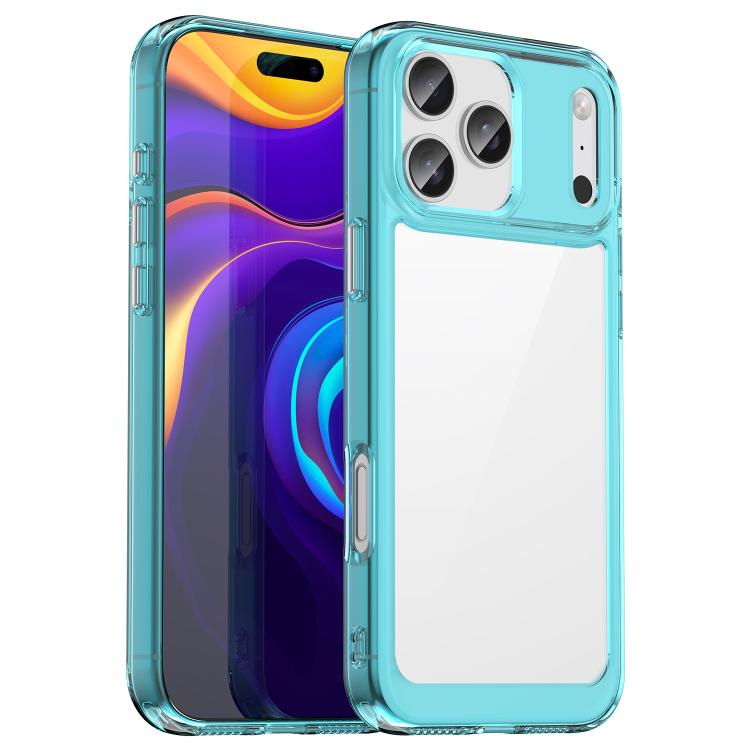 For iPhone 17 Pro Max Colorful Series Acrylic + TPU Phone Case(Transparent Blue) — купить у Sunsky-online WW