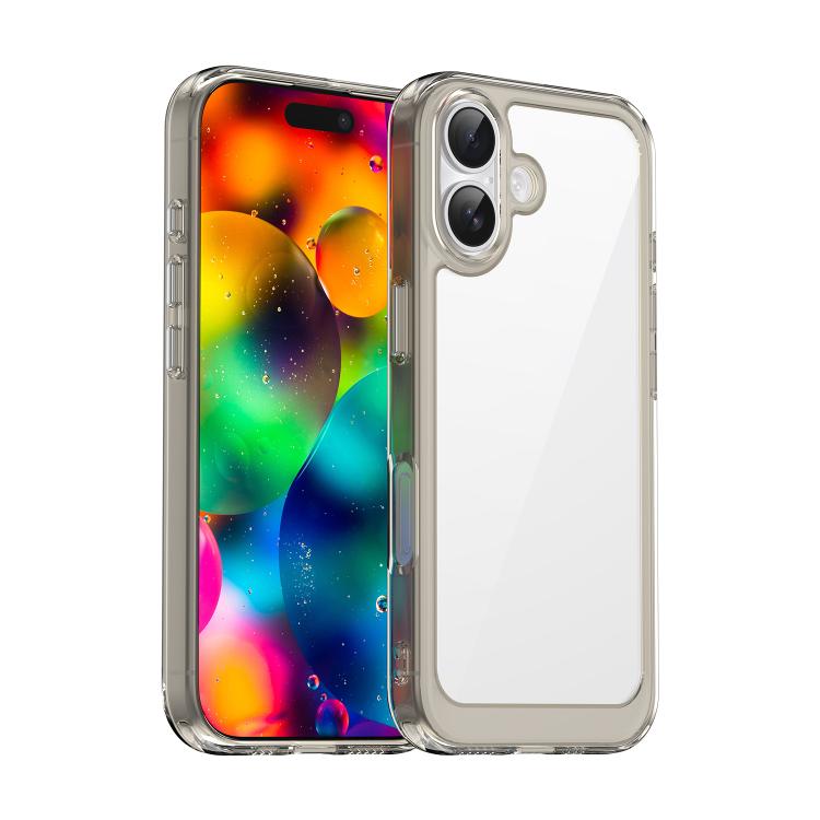 

For iPhone 17 Colorful Series Acrylic + TPU Phone Case(Transparent Grey)
