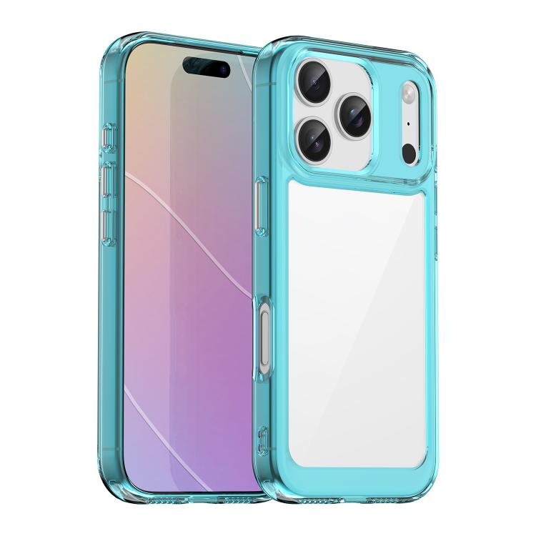 For iPhone 18 Pro Colorful Series Acrylic + TPU Phone Case(Transparent Blue)