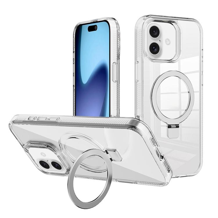 

For iPhone 17 Kalebol MagSafe Holder Simple Clear TPU Phone Case(Transparent)
