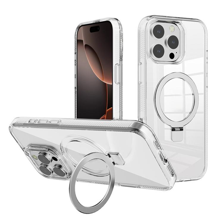 

For iPhone 16 Pro Kalebol MagSafe Holder Simple Clear TPU Phone Case(Transparent)