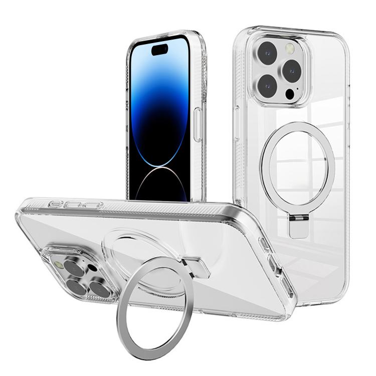 

For iPhone 14 Pro Max Kalebol MagSafe Holder Simple Clear TPU Phone Case(Transparent)