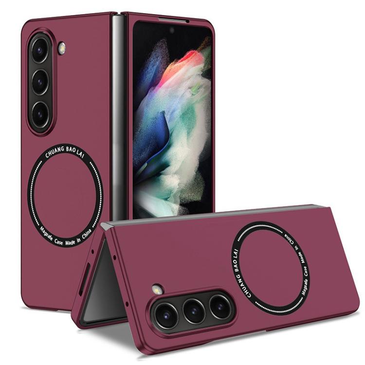 

For Samsung Galaxy Z Fold6 Kalebol MagSafe Shockproof Frosted PC Phone Case(Wine Red)