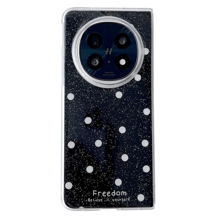 

For OPPO Find N5 Glitter Powder Dots Pattern Phone Case(Black)