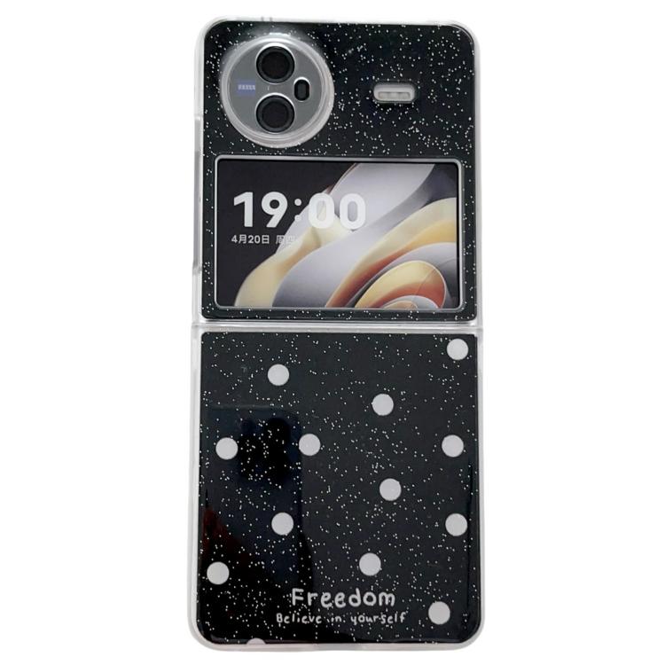 

For vivo X Flip Glitter Powder Dots Pattern Phone Case(Black)