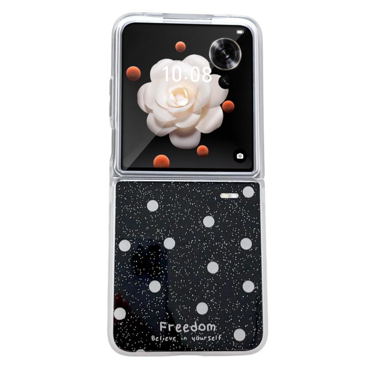 

For Honor Magic V Flip Glitter Powder Dots Pattern Phone Case(Black)