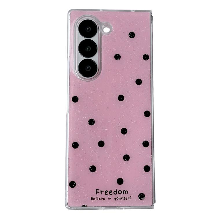 

For Samsung Galaxy Z Fold6 Glitter Powder Dots Pattern Phone Case(Rose Red)