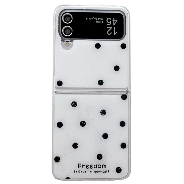 

For Samsung Galaxy Z Flip4 Glitter Powder Dots Pattern Phone Case(White)