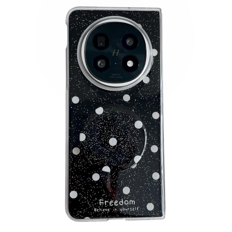 

For OPPO Find N5 Glitter Powder Dots Pattern Phone Case with Holder(Black)