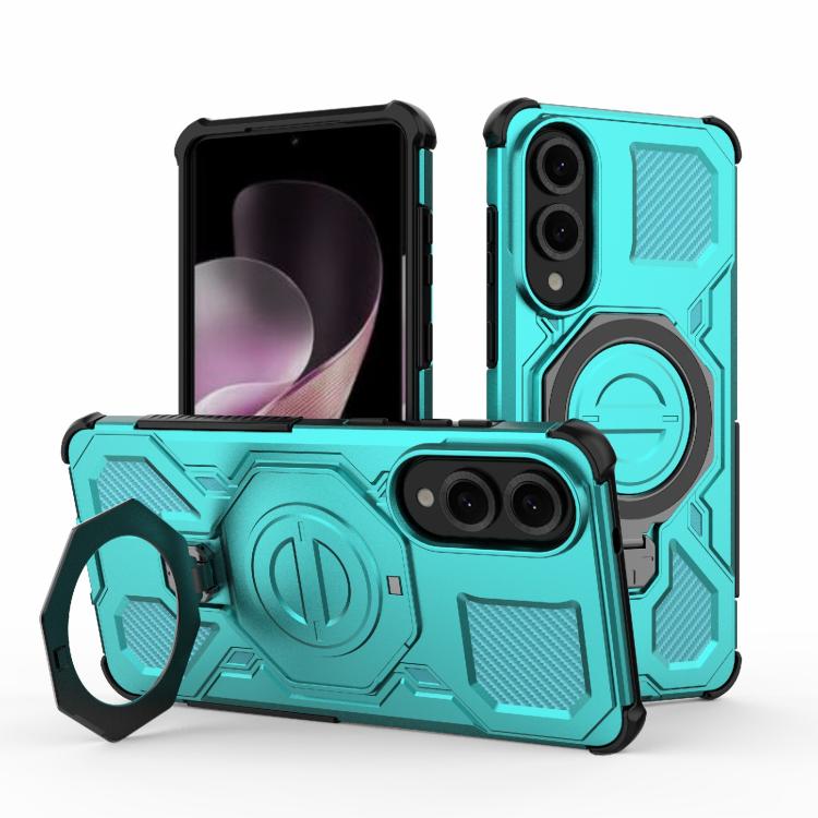 

For Samsung Galaxy S25 Edge 5G J-20 Solid Color MagSafe Magnetic TPU+PC Phone Case(Lake Blue)