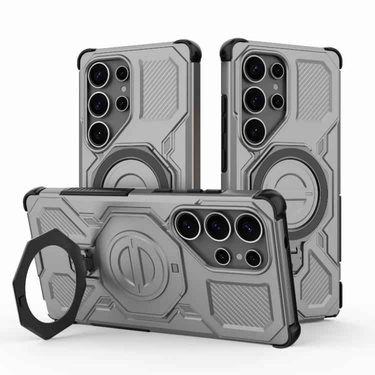 

For Samsung Galaxy S25 Ultra 5G J-20 Solid Color MagSafe Magnetic TPU+PC Phone Case(Grey)