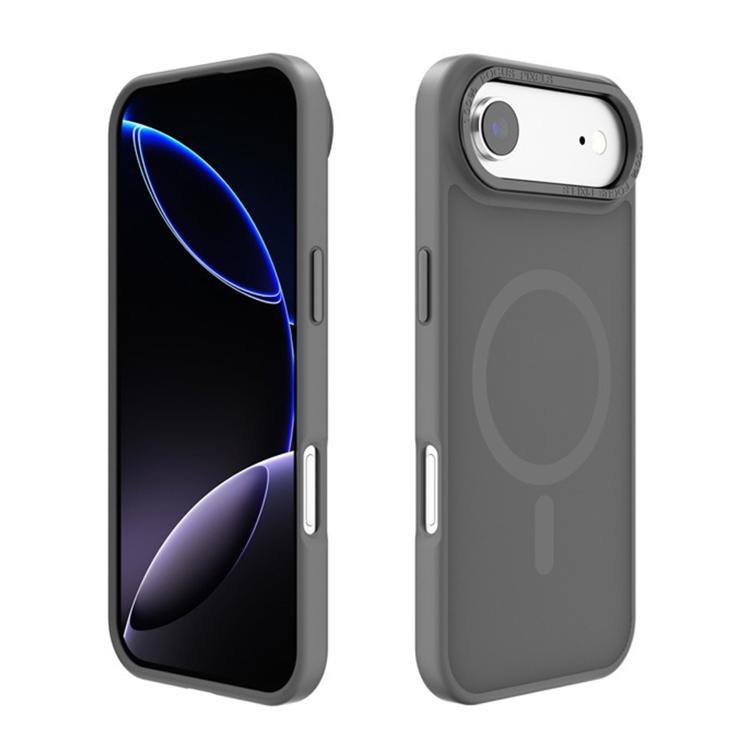 

For iPhone 17 Air Kalebol Metal Lens Frame MagSafe Frosted PC Phone Case(Grey)
