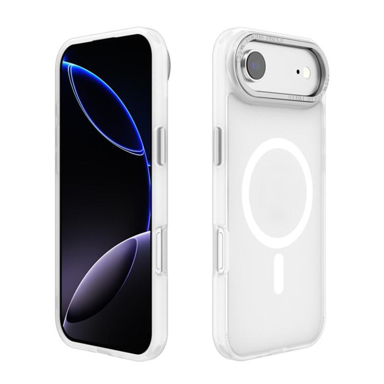 

For iPhone 17 Air Kalebol Metal Lens Frame MagSafe Frosted PC Phone Case(Frosted White)