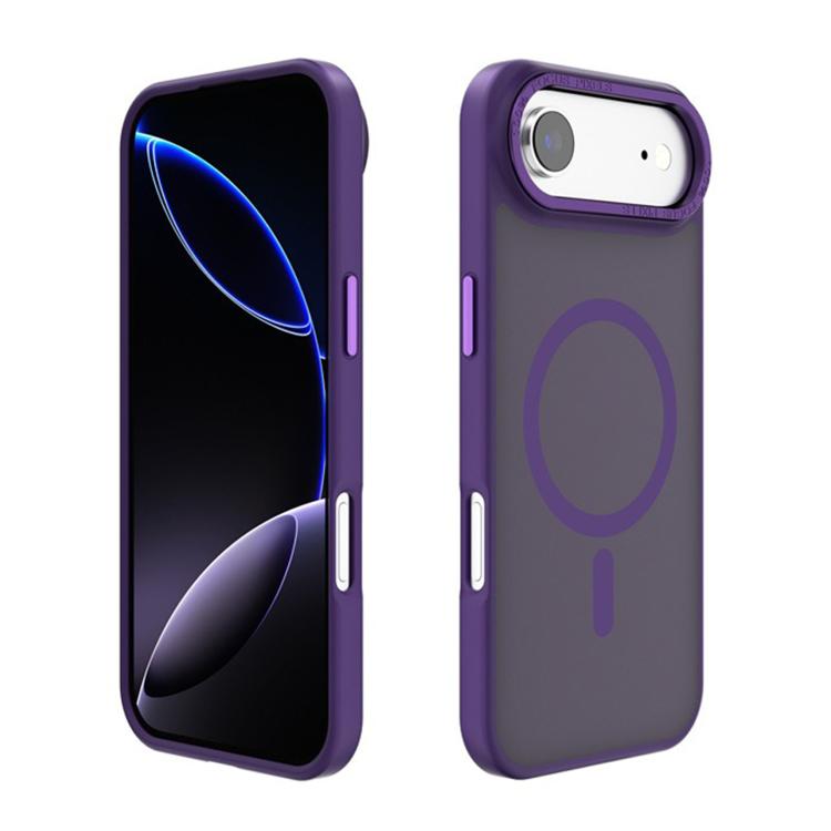 

For iPhone 17 Air Kalebol Metal Lens Frame MagSafe Frosted PC Phone Case(Dark Purple)