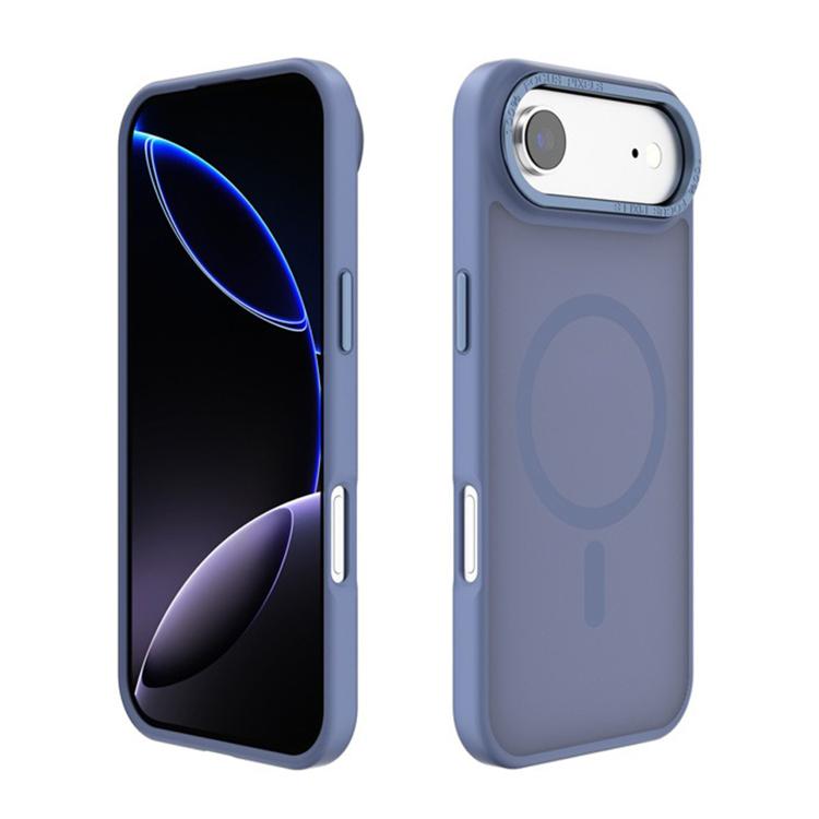 

For iPhone 17 Air Kalebol Metal Lens Frame MagSafe Frosted PC Phone Case(Sierra Blue)