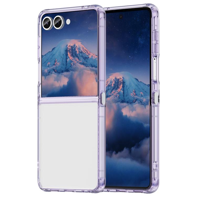 

For Samsung Galaxy Z Flip7 5G PC Hybrid TPU Airbag Shockproof Phone Case(Transparent Purple)