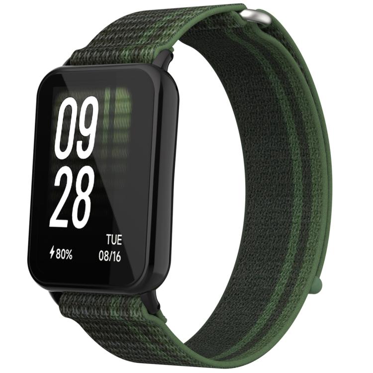 

For Xiaomi Smart Band 9 Pro / Redmi Watch 5 Nylon Loop Hook and Loop Fastener Watch Band(Green)