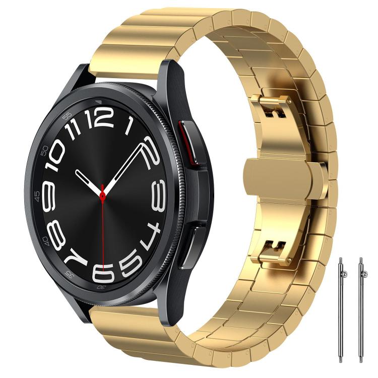 

20mm xDfind One-bead Bamboo Solid Stainless Steel Watch Band(Gold)