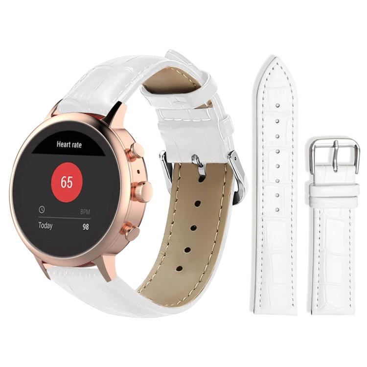 

18mm For Fossil Female Sport/Charter HR xDfind Bamboo Texture Pin Buckle Leather Watch Band(White)