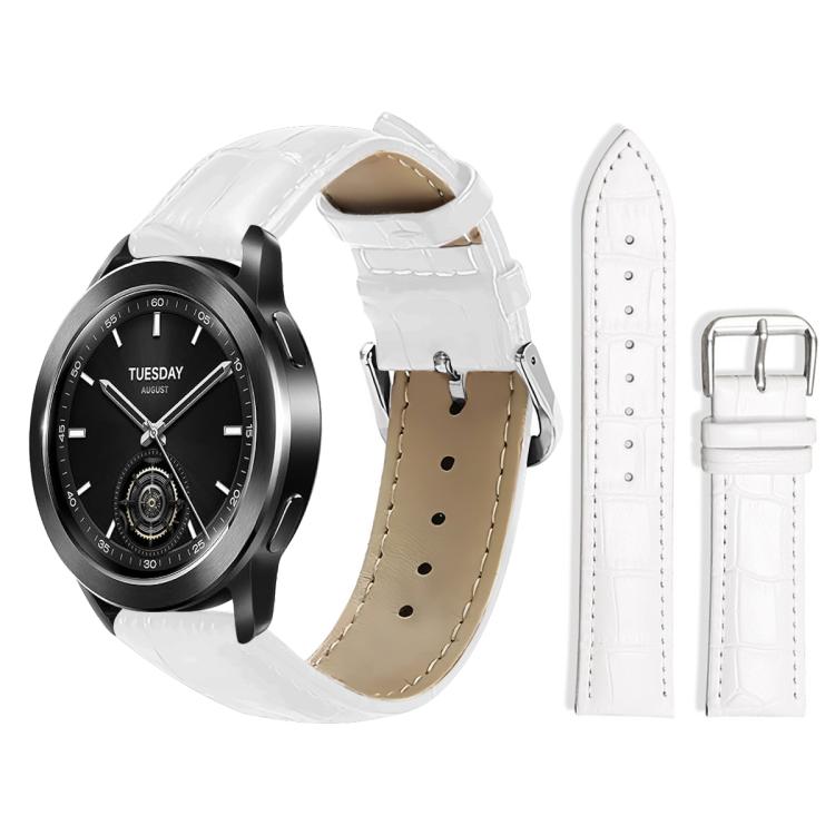 

22mm For Xiaomi Watch S3/2 Pro/S2/S1 xDfind Bamboo Texture Pin Buckle Leather Watch Band(White)