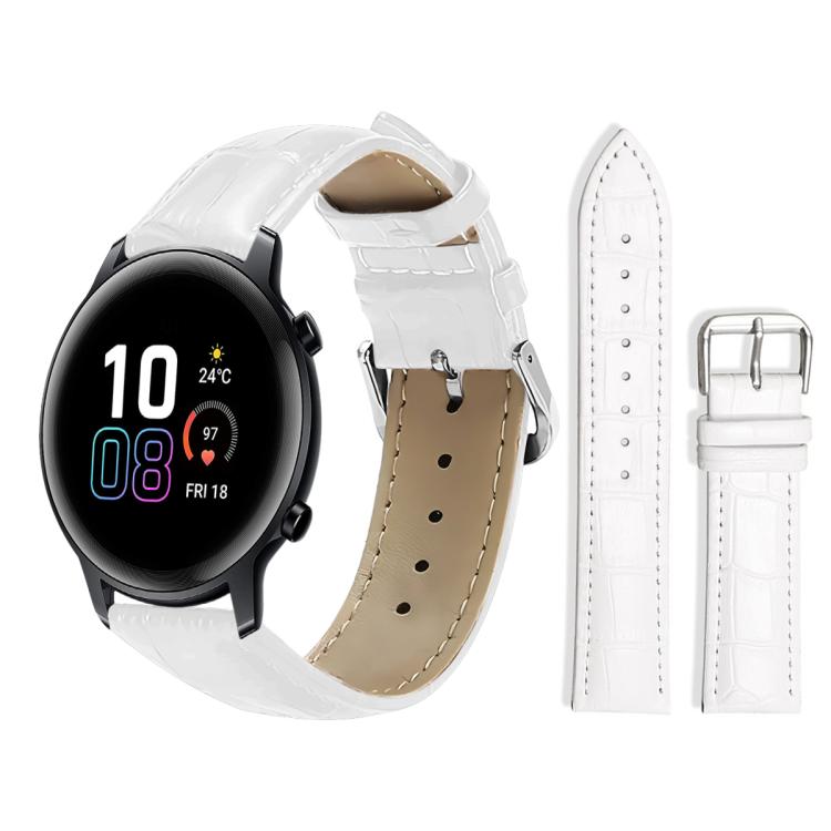 

20mm For Honor Watch ES / Magic Watch2 42mm xDfind Bamboo Texture Pin Buckle Leather Watch Band(White)
