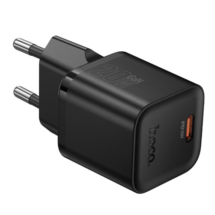 

hoco N64 Ingenious GaN PD20W Type-C Single Port Charger, EU Plug(Black)
