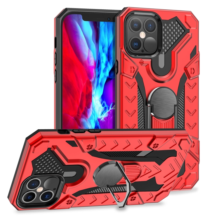 

For iPhone 12 / 12 Pro Iron Knight Series 2 in 1 PC + TPU Phone Case with Ring Holder(Red)