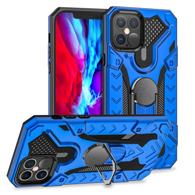 

For iPhone 12 / 12 Pro Iron Knight Series 2 in 1 PC + TPU Phone Case with Ring Holder(Blue)