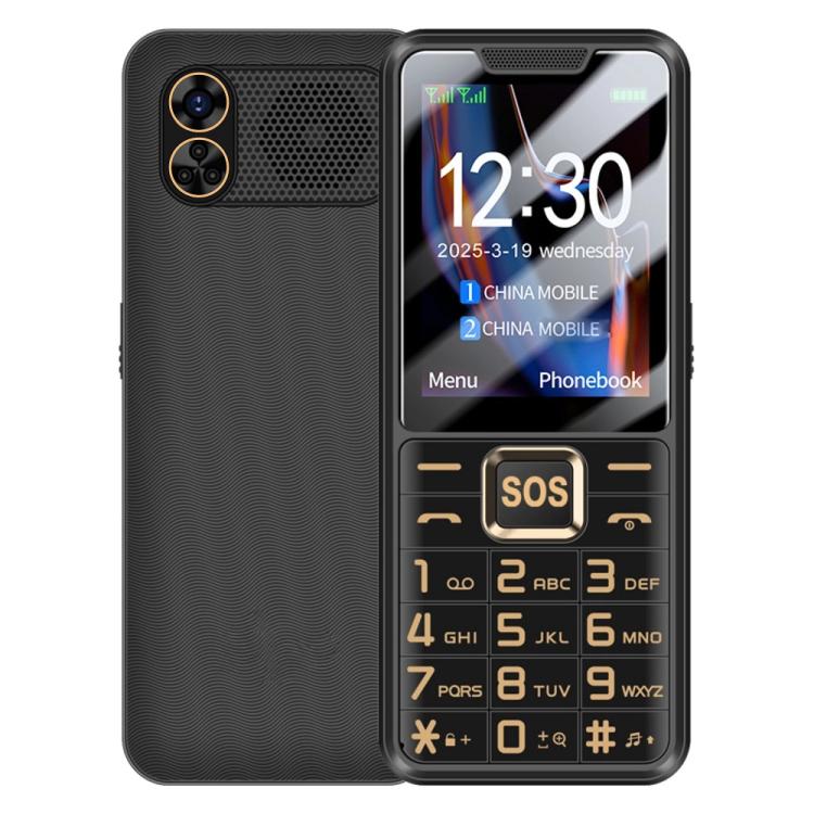 

K3 2G Keypad Phone, 2.4 inch, LED Flashlight, Big Keyboard Big Fonts, SOS, Network: 2G, Dual SIM, Plug:US Plug(Black)