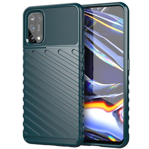 

For OPPO Realme 7 Pro Thunderbolt Shockproof TPU Soft Case(Dark Green)