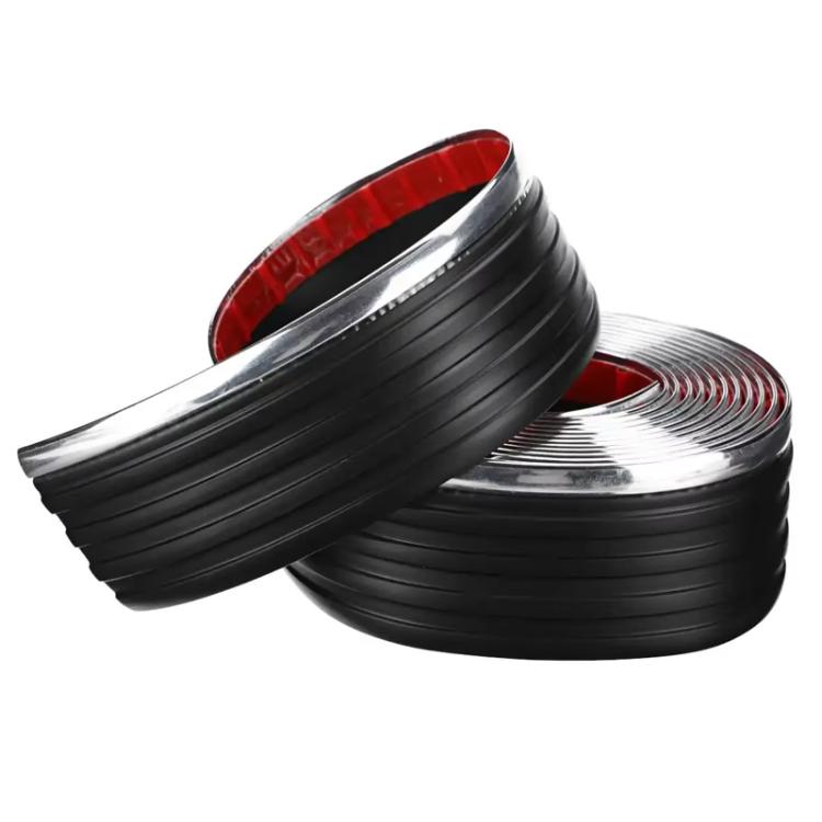 

Car Thickened Self-adhesive Side Anti-collision Strip(Black Silver Edge)