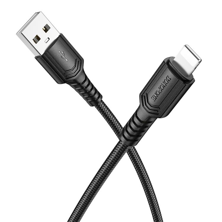 

BOROFONE BX116 1m 2.4A USB to 8 Pin Certain Charging Data Cable(Black)