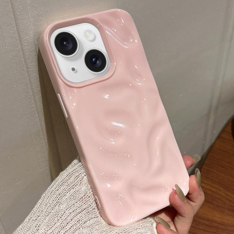 

For iPhone 15 Meteorite Texture Solid Color Glaze TPU Phone Case(Pink)