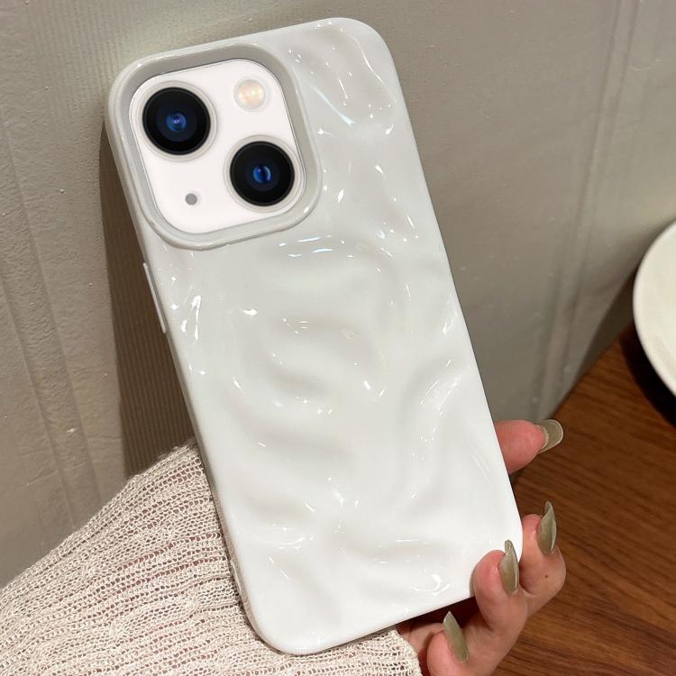 

For iPhone 13 Meteorite Texture Solid Color Glaze TPU Phone Case(White)