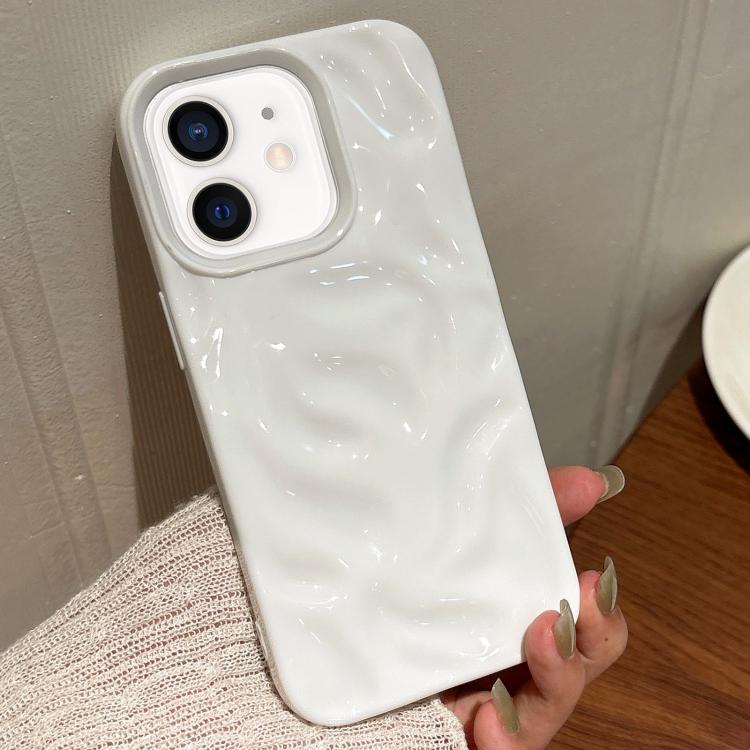 

For iPhone 12 Meteorite Texture Solid Color Glaze TPU Phone Case(White)