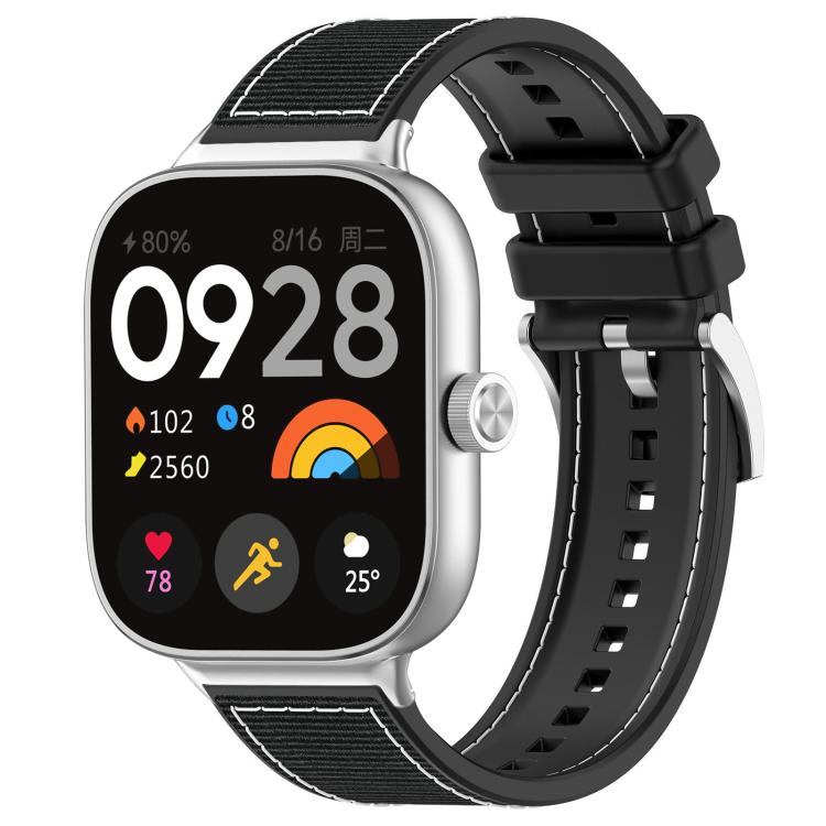 

For Xiaomi Smart Band 9 Pro/Redmi Watch5 20mm xDfind Hybrid Nylon Braid Silicone Watch Band(Black)