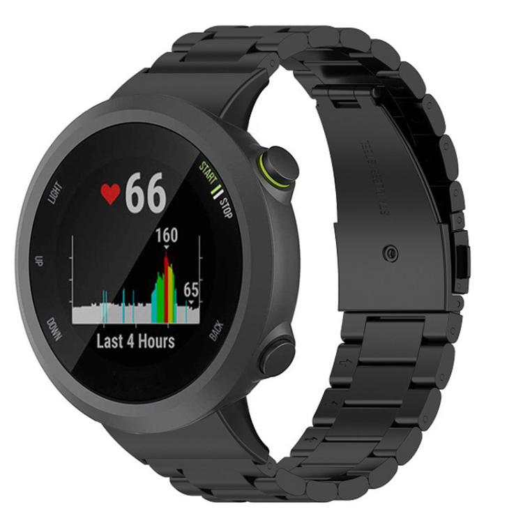 

For Garmin forerunner 45 / 45S / Swim 2 Tri-beads Flat Buckle Titanium Alloy Watch Band(Black)
