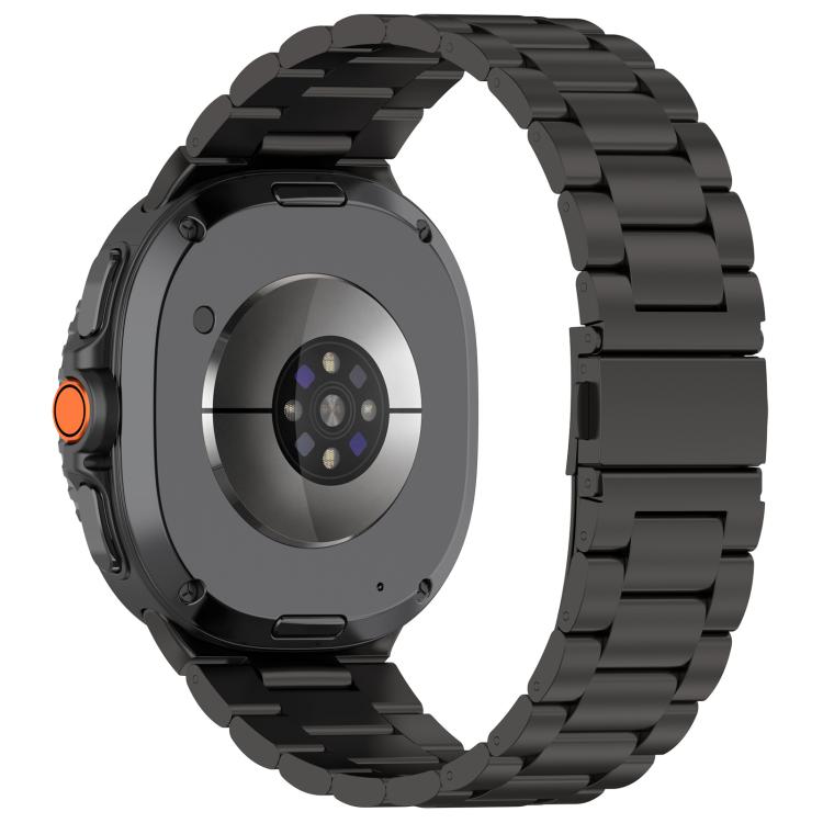 

For Samsung Galaxy Watch8 /8 Ultra 2 Tri-beads Flat Buckle Titanium Alloy Watch Band(Black)