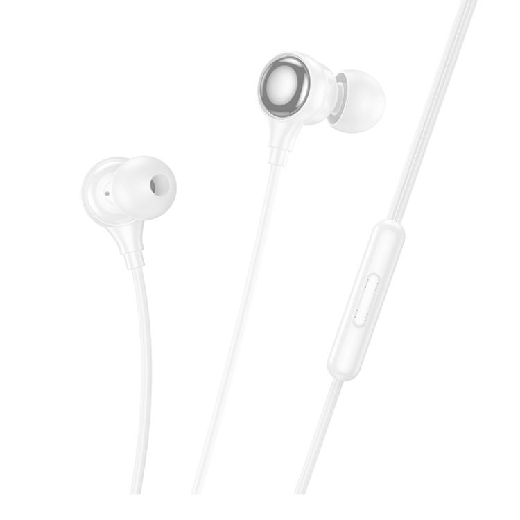 

hoco M116 3.5mm Plug Benevolent Universal Earphones with Microphone(White)