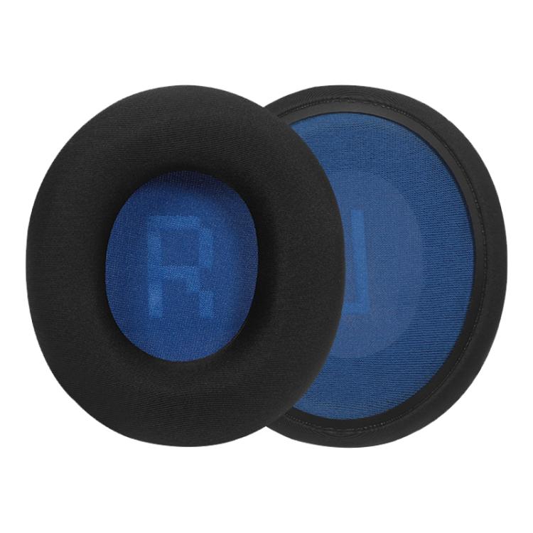

1 Pair Ice Silk Cloth Earphone Replacement Earpads Pads For Skullcandy Slyr Pro(Black Dark Blue Net)