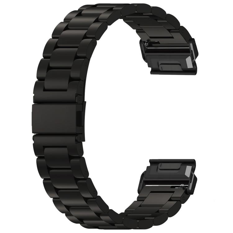 

For Garmin 26mm Tri-beads Flat Buckle Titanium Alloy Watch Band, Tactix Connector(Black)
