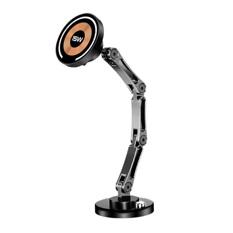 

360 Degree Rotating Adhesive Magnetic 15W Wireless Fast Charger Car Holder, Type:3-folding