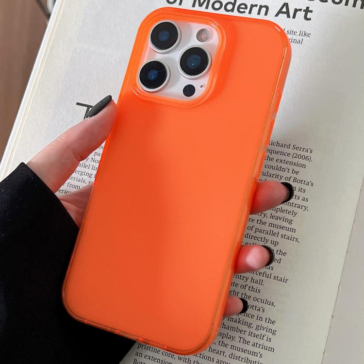 

For iPhone 16 Pro Max Transparent Comfortable Frosted TPU Phone Case(Orange)