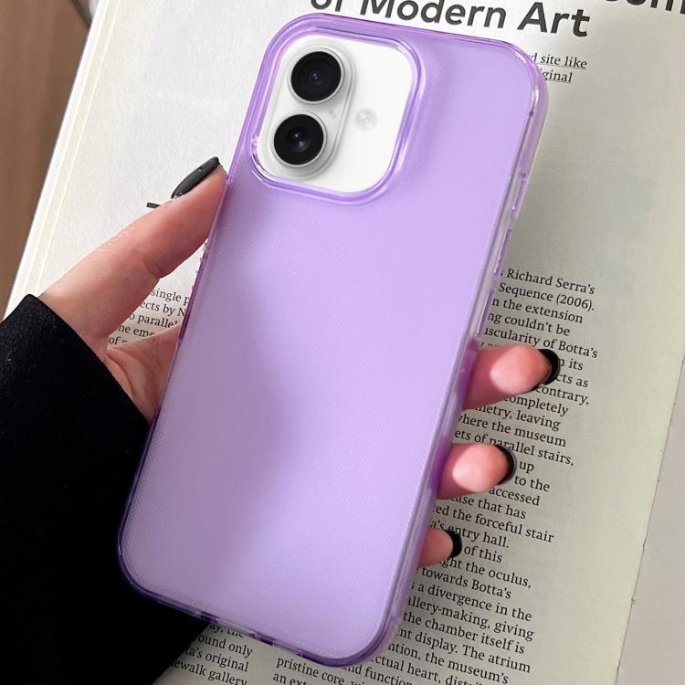

For iPhone 16 Plus Transparent Comfortable Frosted TPU Phone Case(Purple)