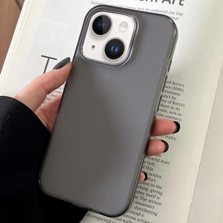 

For iPhone 14 Transparent Comfortable Frosted TPU Phone Case(Black)