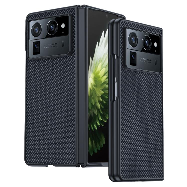 

For Tecno Phantom V Fold2 Ultra-thin Carbon Fiber Texture Printing Phone Case(Black)